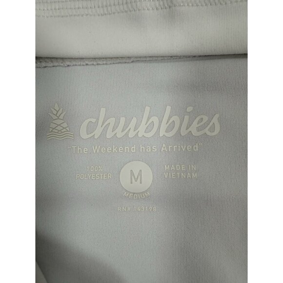 Chubbies Mens Sun Hoodie Size Medium White Graphic Pullover UPF Lightweight - Picture 10 of 13